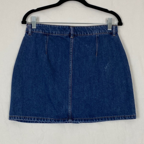 Garage Denim Mini Skirt Button Front Blue Jean Skirt - Picture 2 of 10